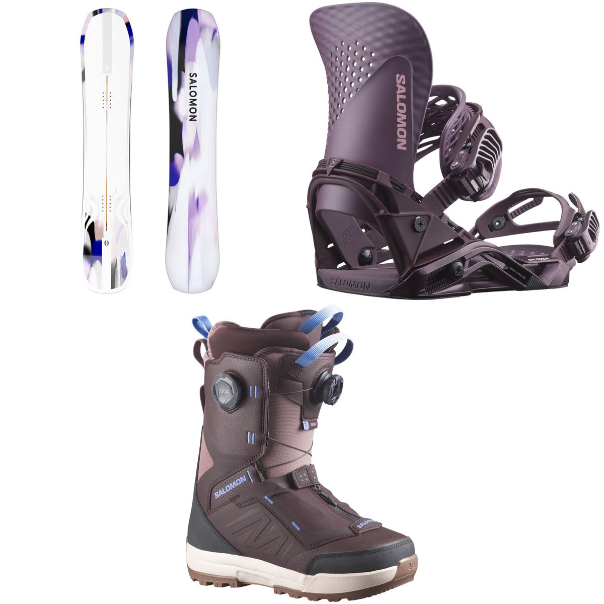 Salomon Rumble Fish Snowboard + Hologram Snowboard Bindings + Vista Dual Boa Snowboard Boots - Women's 2027
