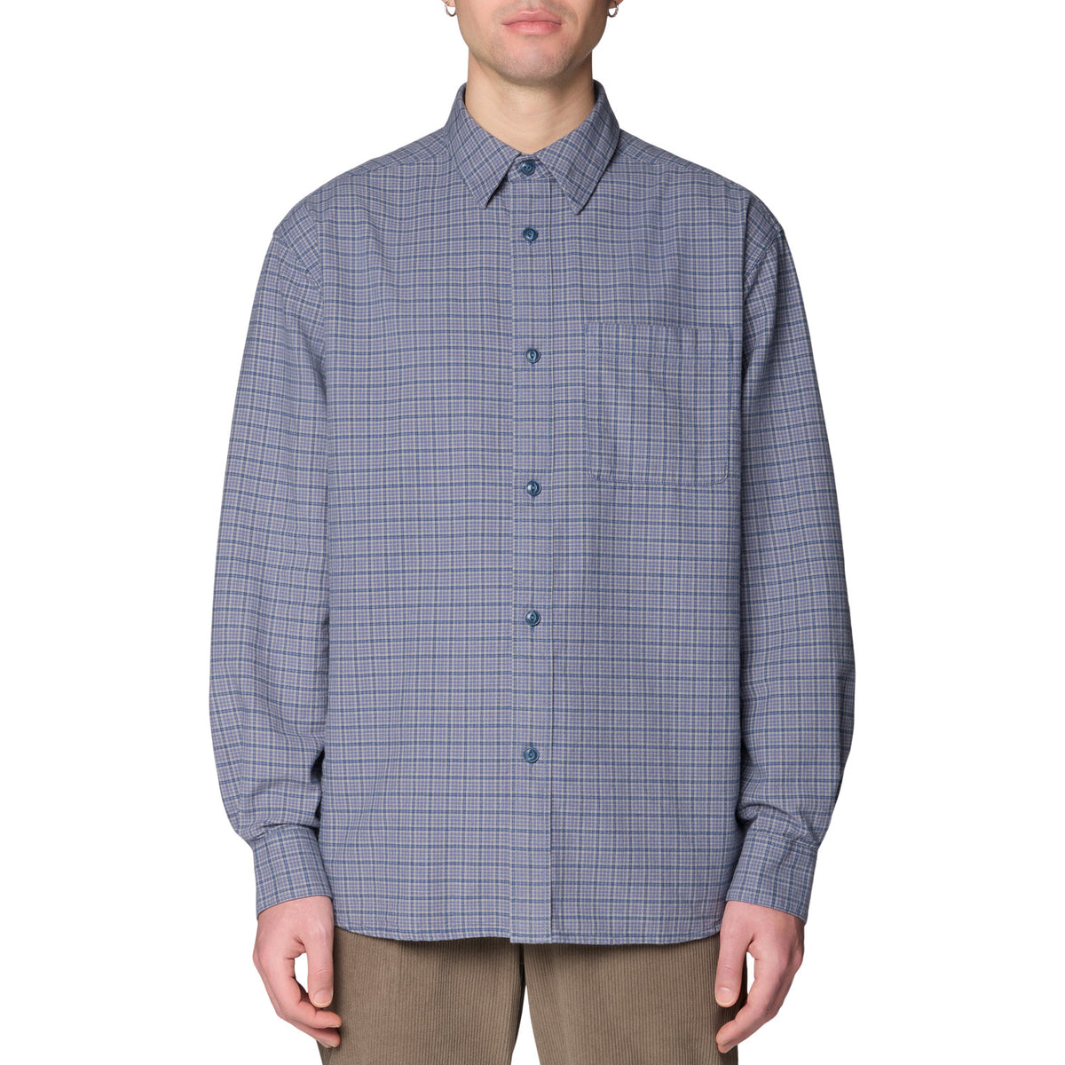 Mountain Hardwear Dusk Creek Relaxed Shirt - Men's Better Blue Mini Check