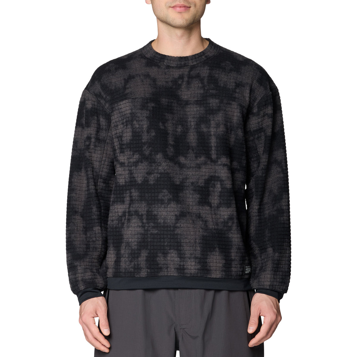 Mountain Hardwear Summit Grid™ Big Grid Pullover Crew - Men's Black Shadowdye Print