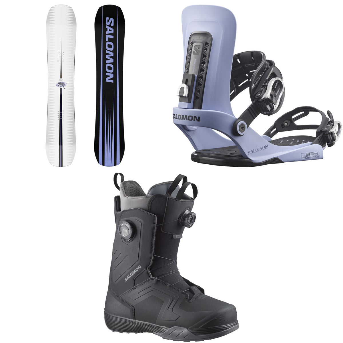 Salomon Assassin Snowboard + EDB Prime Snowboard Bindings + Dialogue Dual Boa Snowboard Boots 2027