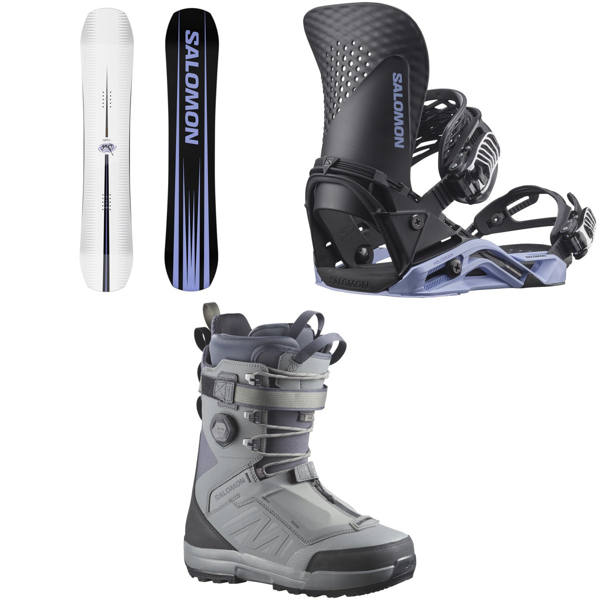 Salomon Assassin Snowboard + Hologram Snowboard Bindings + Echo Lace SJ Boa Snowboard Boots 2027