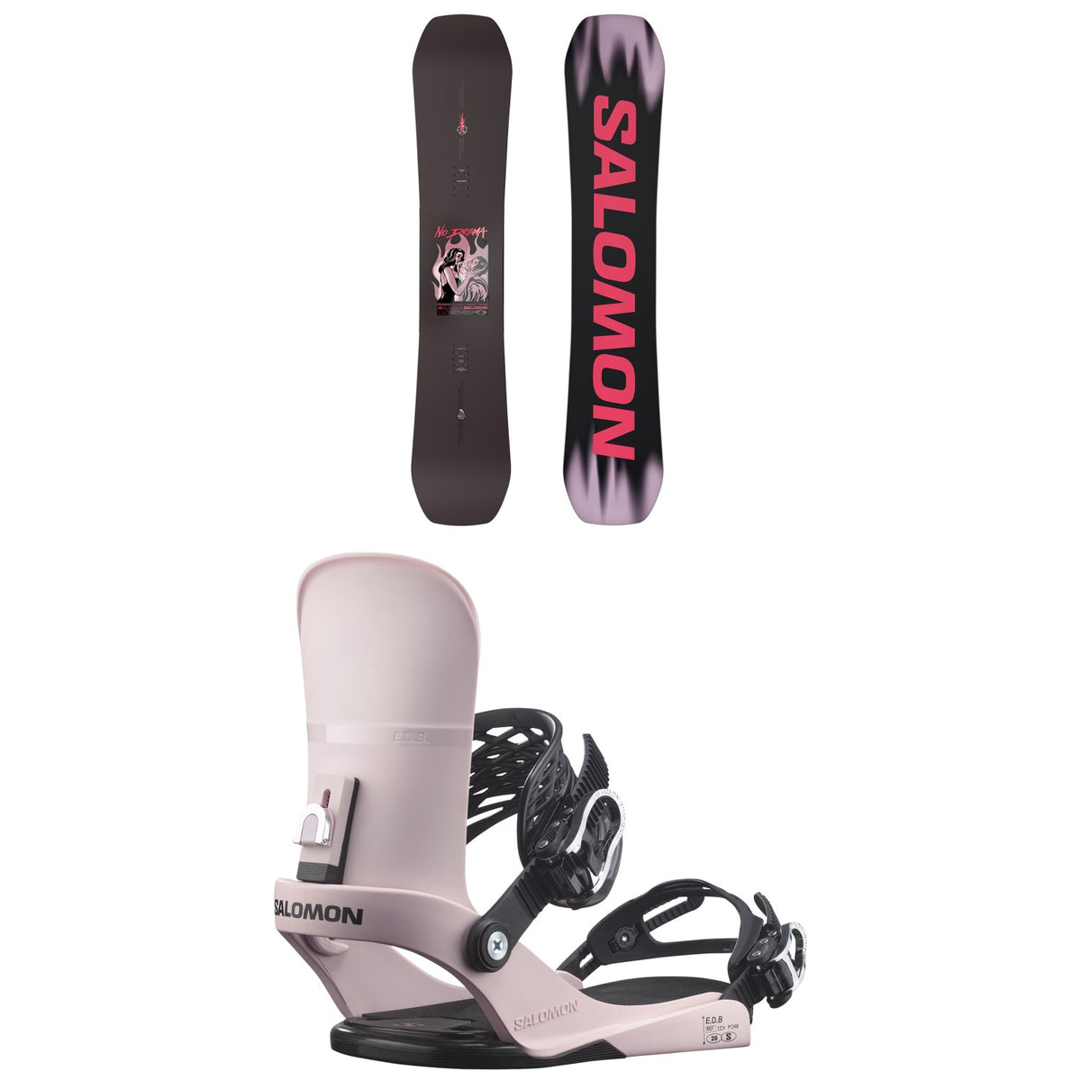 Salomon No Drama Snowboard + EDB Snowboard Bindings - Women's 2027