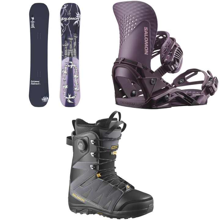 Salomon Abstract Snowboard +  Hologram Snowboard Bindings + X Approach Lace SJ Boa Snowboard Boots 2027