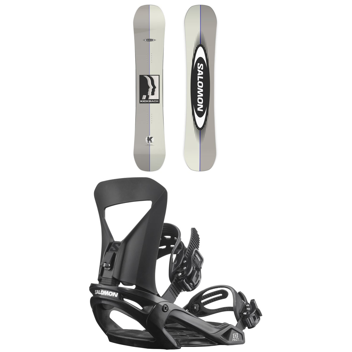 Salomon Kickback Snowboard + Pact Snowboard Bindings 2027