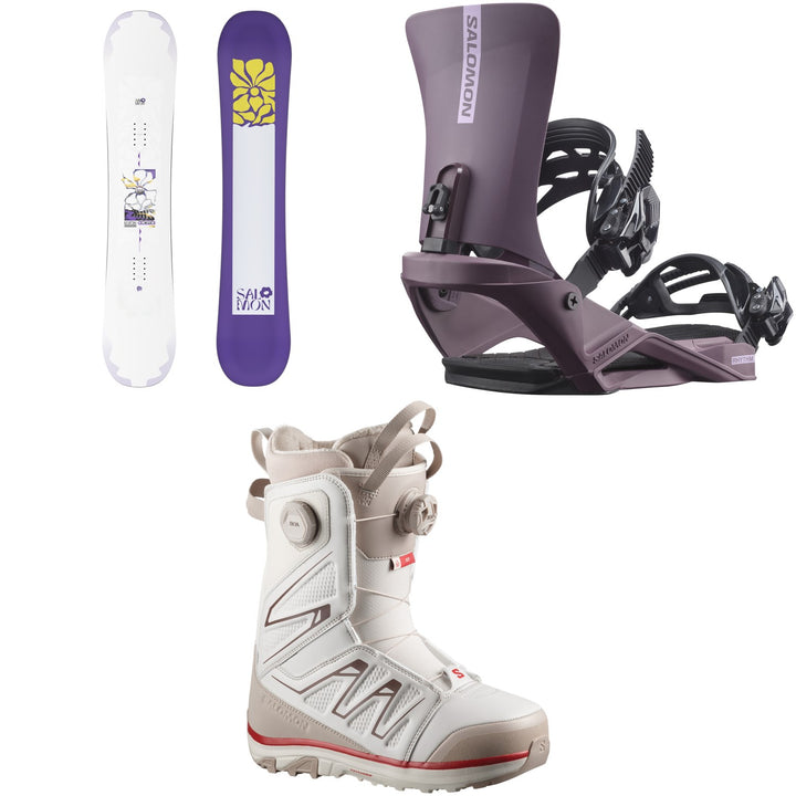 Salomon Lotus Snowboard + Rhythm Snowboard Bindings + Ivy BOA SJ Snowboard Boots - Women's 2027