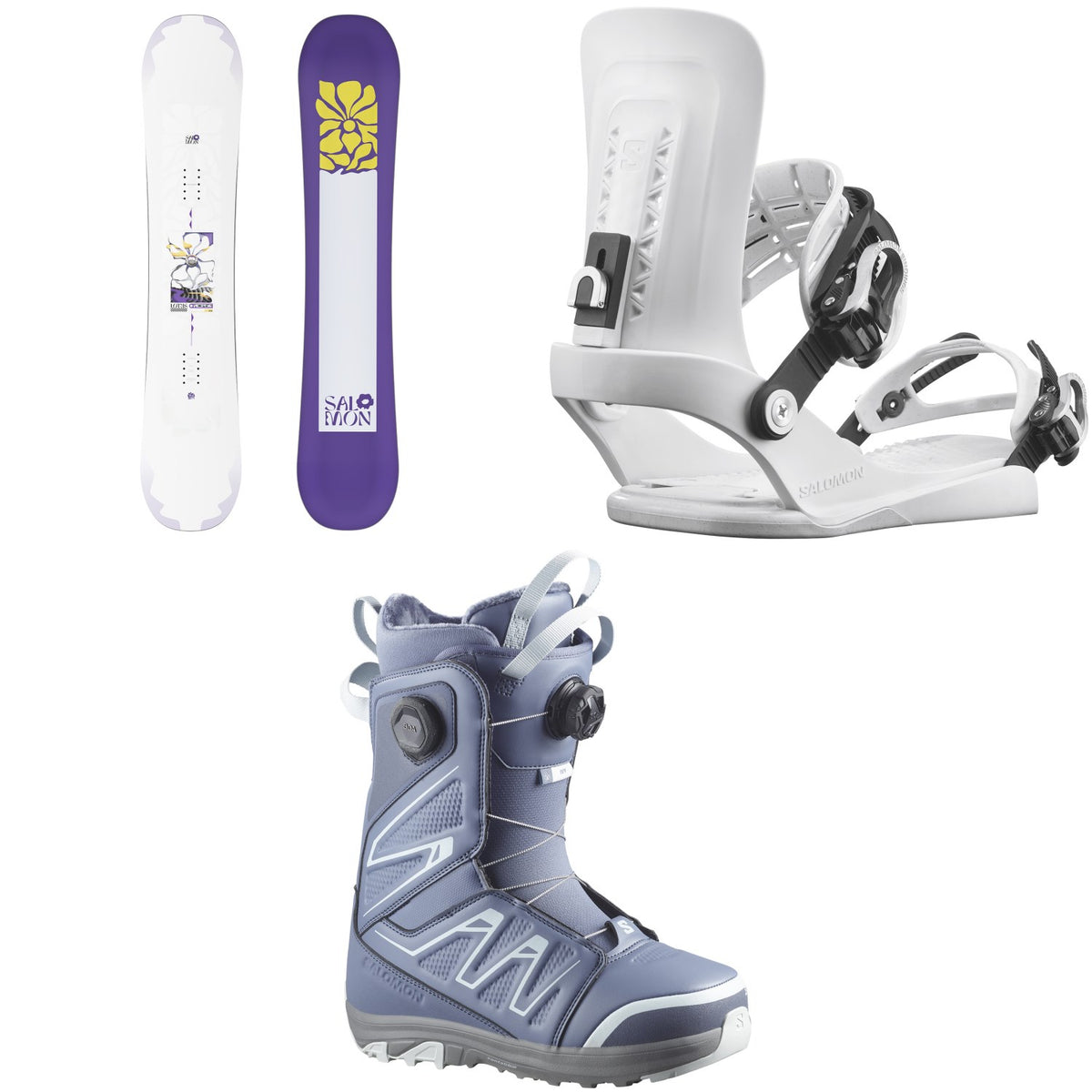 Salomon Lotus Snowboard + EDB Mindful Snowboard Bindings + Ivy BOA SJ Snowboard Boots - Women's 2027