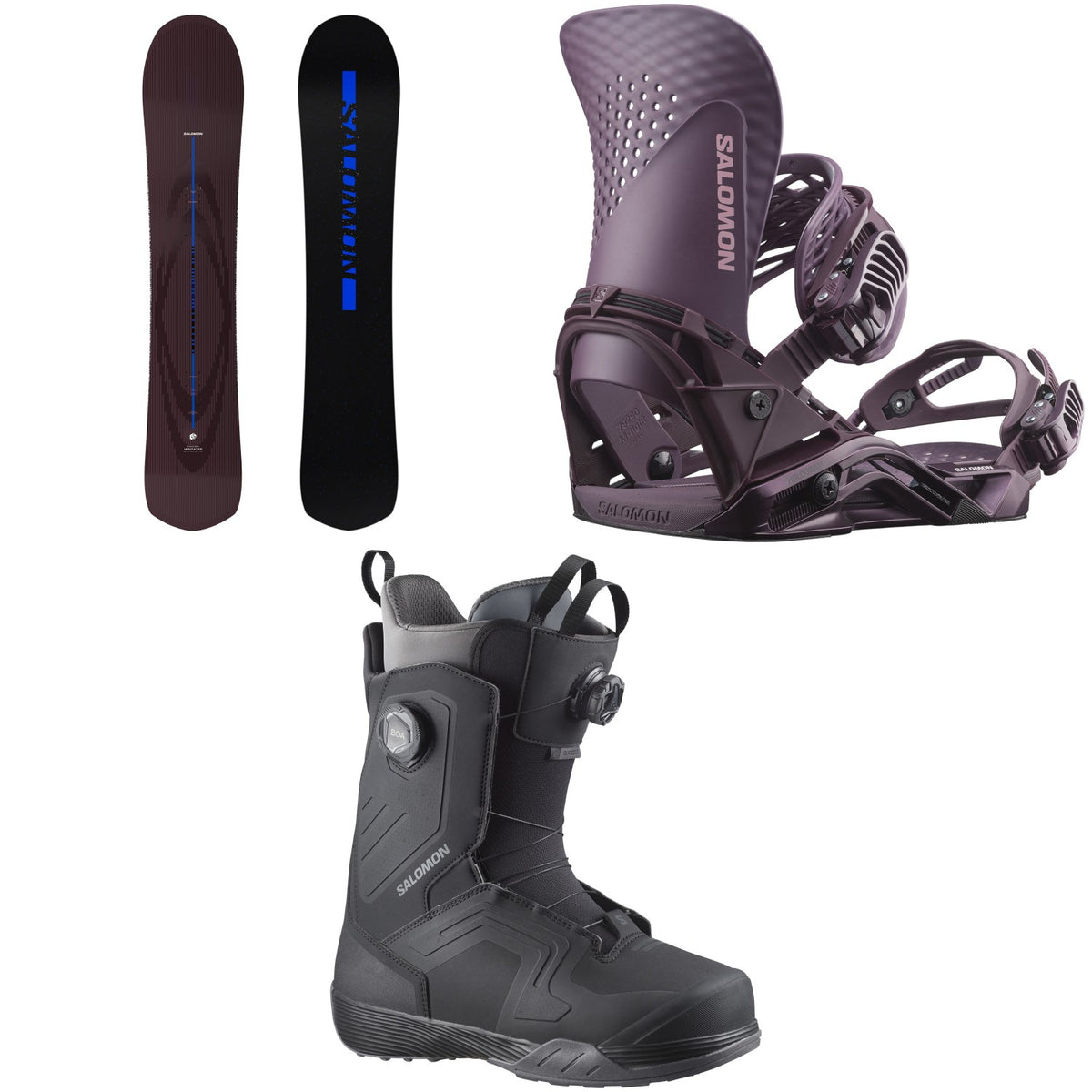 Salomon Indicator Snowboard + Hologram Snowboard Bindings + Dialogue Dual Boa Snowboard Boots 2027