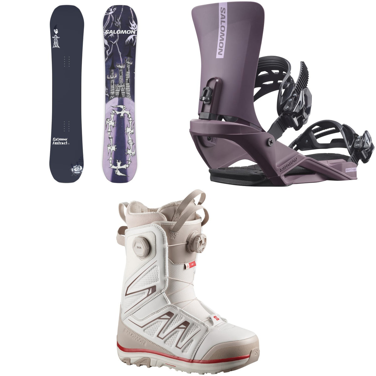 Salomon Abstract Snowboard + Rhythm Snowboard Bindings + Ivy BOA SJ Snowboard Boots - Women's 2027