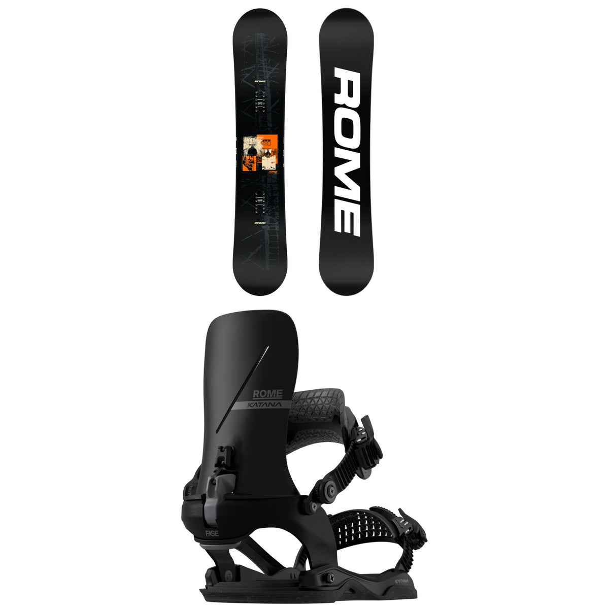 Rome Agent Pro Snowboard + Katana AW FASE Snowboard Bindings 2027