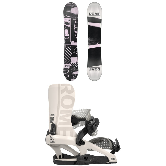 Rome Boneless Snowboard  + 390 Boss FW Snowboard Bindings 2026
