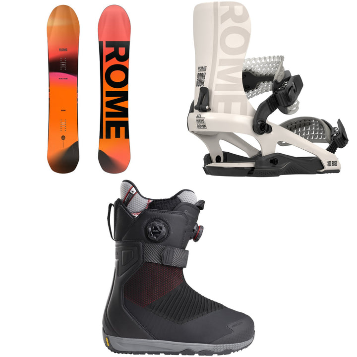 Rome Ravine Snowboard + 390 Boss FW Snowboard Bindings + Nidecker Index Snowboard Boots 2026