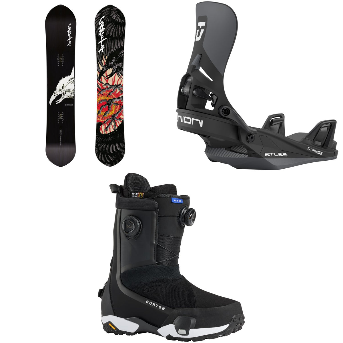 CAPiTA Kazu Kokubo Pro Snowboard + Union Atlas Step On Snowboard Bindings + Burton Highshot X Step On Snowboard Boots 2026