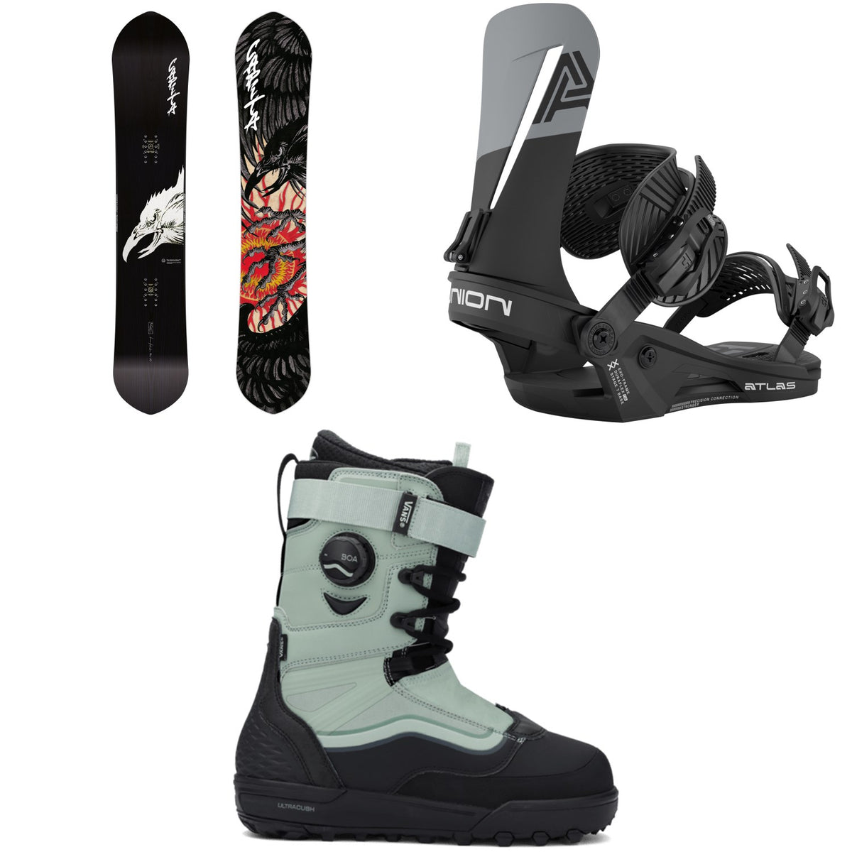 CAPiTA Kazu Kokubo Pro Snowboard + Union Atlas Snowboard Bindings + Vans Infuse Snowboard Boots 2026