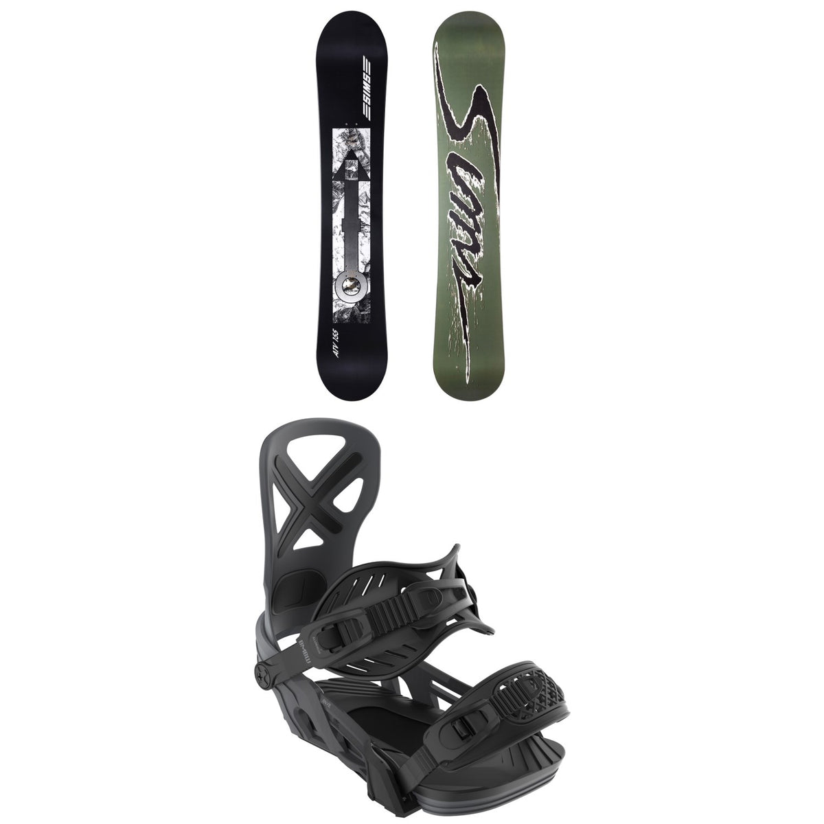 Sims ATV Snowboard + Bent Metal Anvil Snowboard Bindings 2026