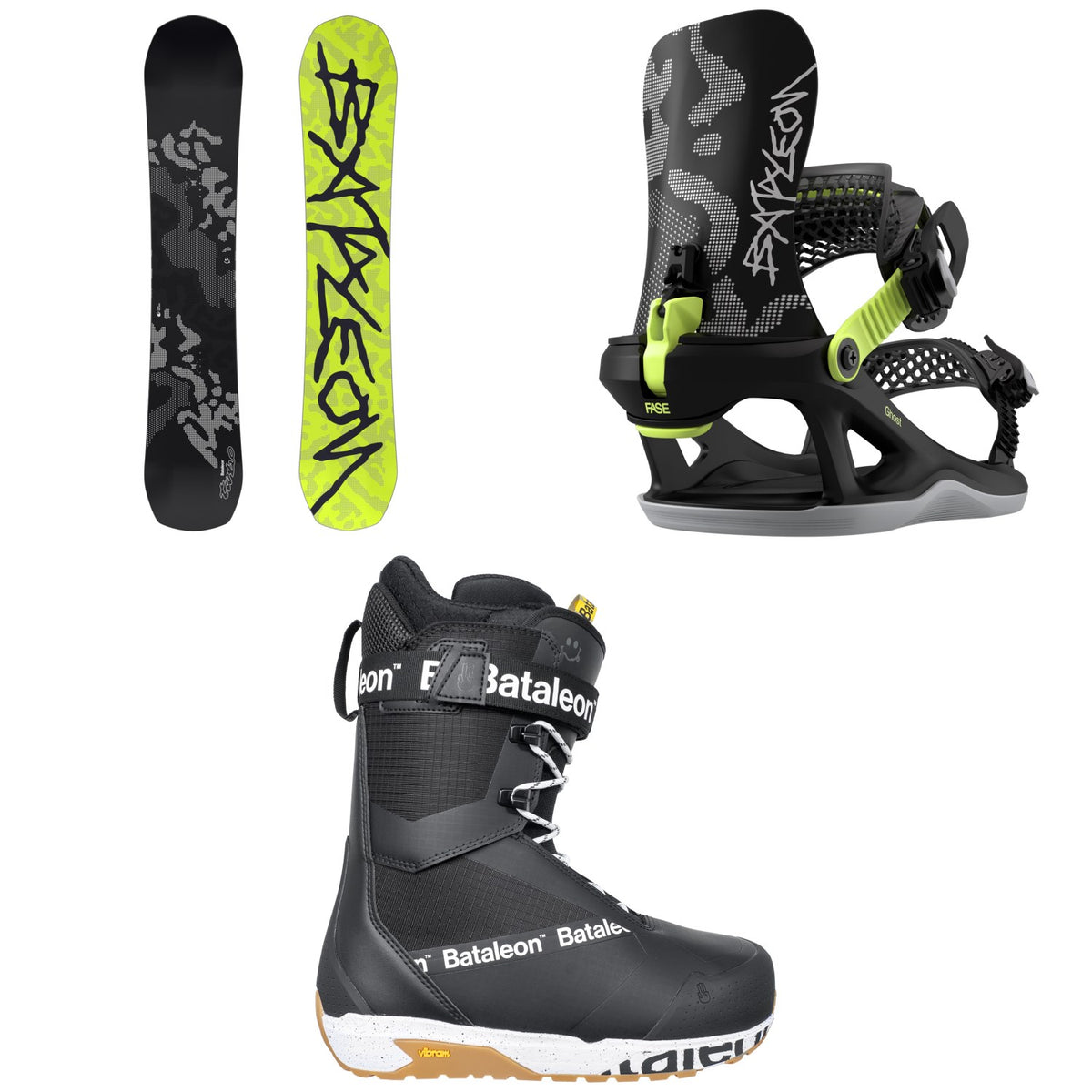 Bataleon Turbo Snowboard + Ghost FASE Snowboard Bindings + Salsa Lace Snowboard Boots 2027