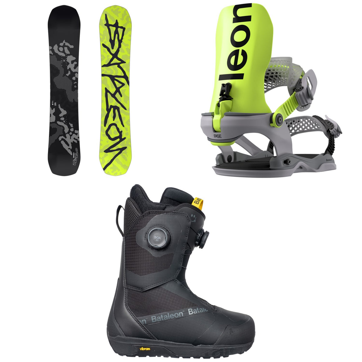 Bataleon Turbo Snowboard + Blaster AW FASE Snowboard Bindings + Salsa Double Boa Snowboard Boots 2027