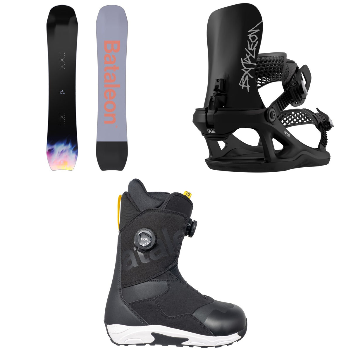 Bataleon Whatever Snowboard + Ghost FASE Snowboard Bindings + Twist Double Boa Snowboard Boots 2027