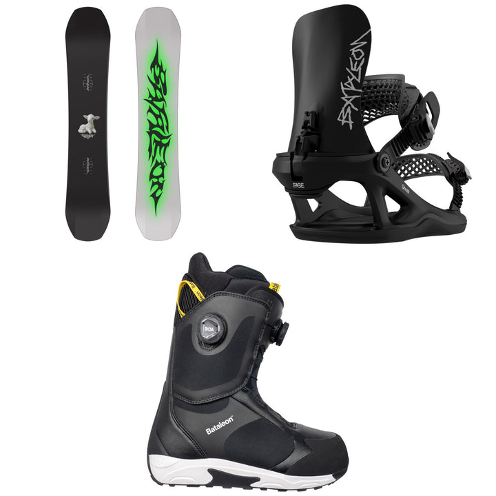 Bataleon Stereo Snowboard + Ghost FASE Snowboard Bindings + Rave Double Boa Snowboard Boots 2027