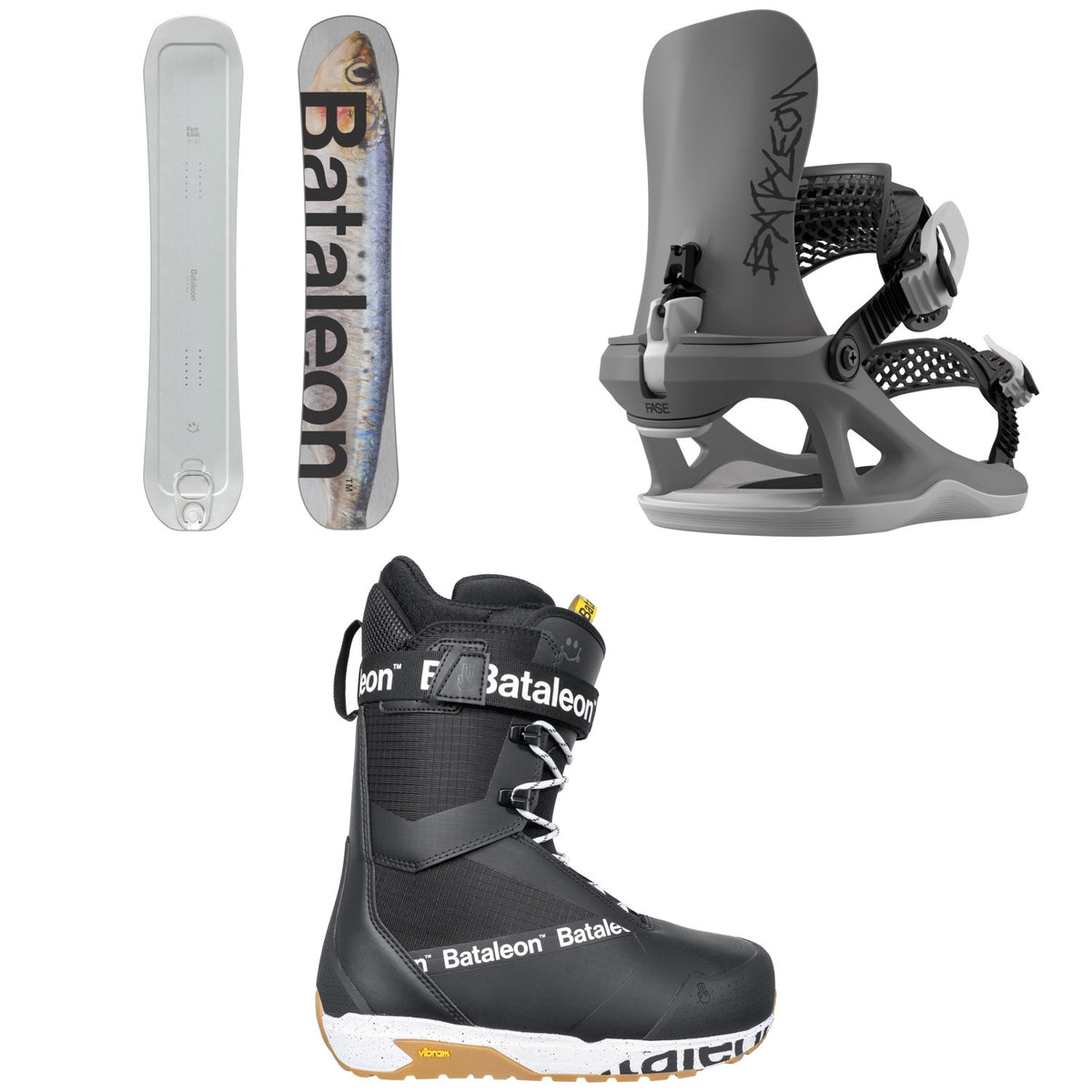 Bataleon Fun.Kink Snowboard + Ghost FASE Snowboard Bindings + Salsa Lace Snowboard Boots 2027