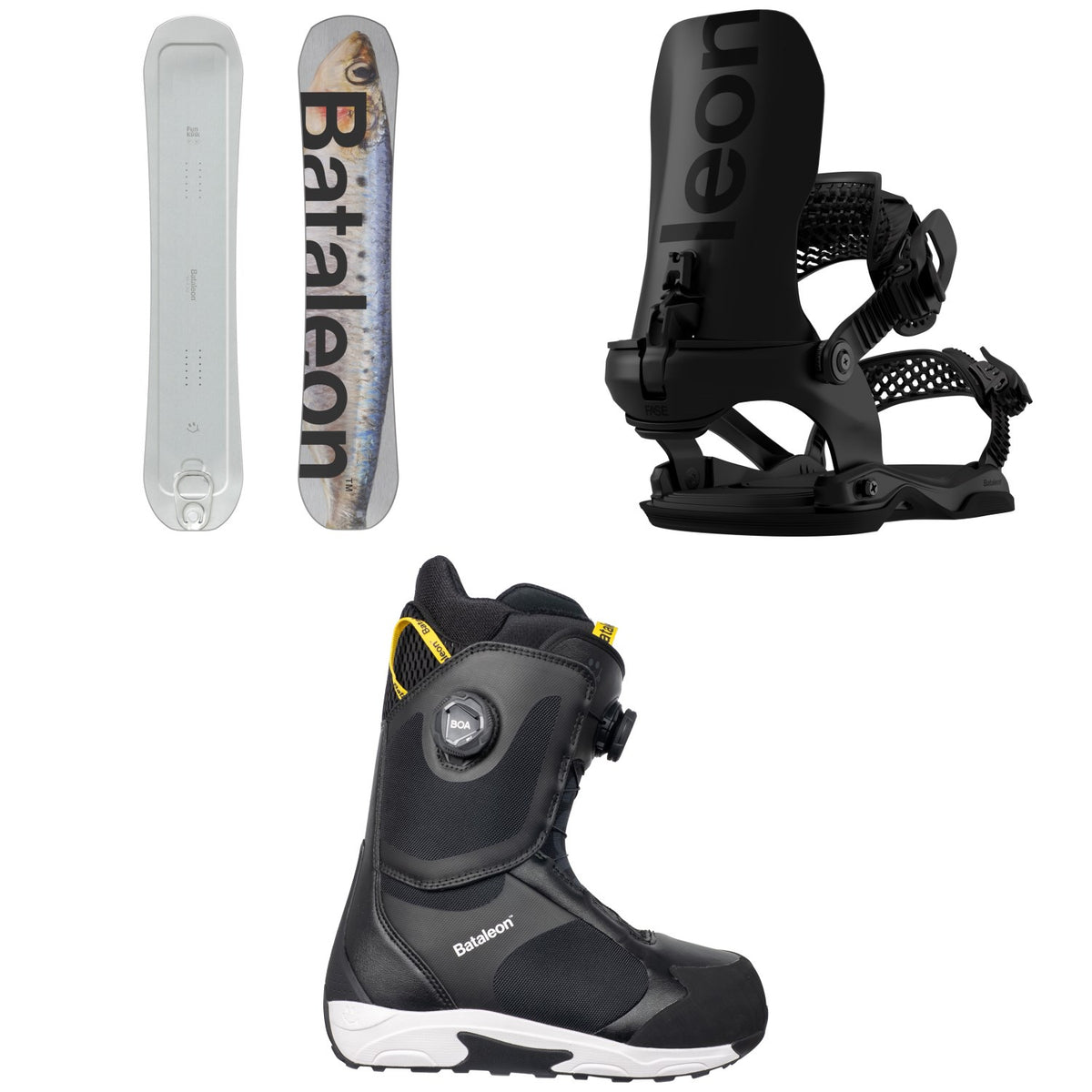 Bataleon Fun.Kink Snowboard + Blaster AW FASE Snowboard Bindings + Rave Double Boa Snowboard Boots 2027
