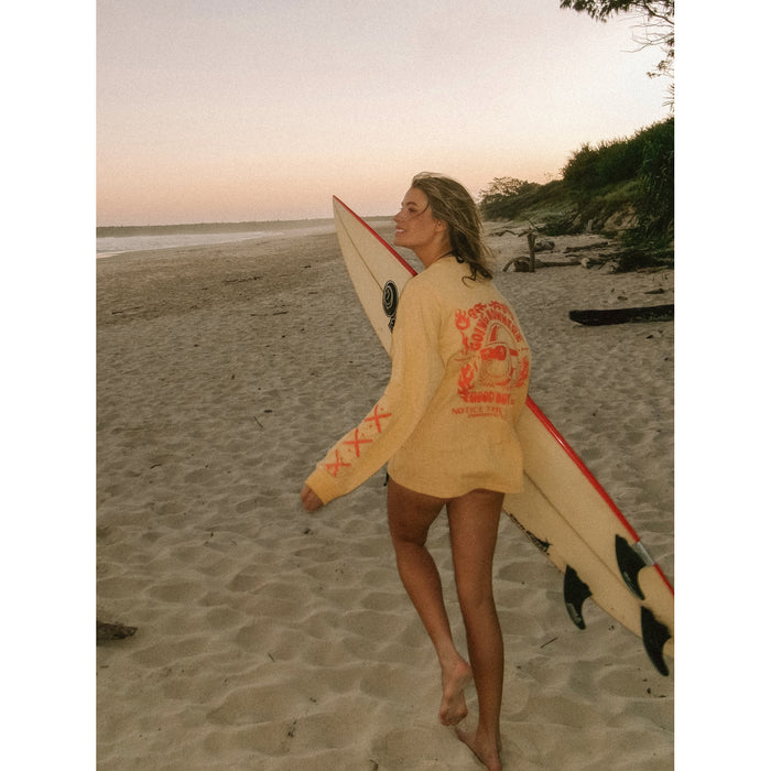 Notice The Reckless Going Nowhere Layered Long-Sleeve T-Shirt - Women's Washed Yellow