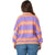 Notice The Reckless Retro Stripe Polo Shirt - Women's Purple/Brown/Orange/Cream