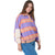 Notice The Reckless Retro Stripe Polo Shirt - Women's Purple/Brown/Orange/Cream