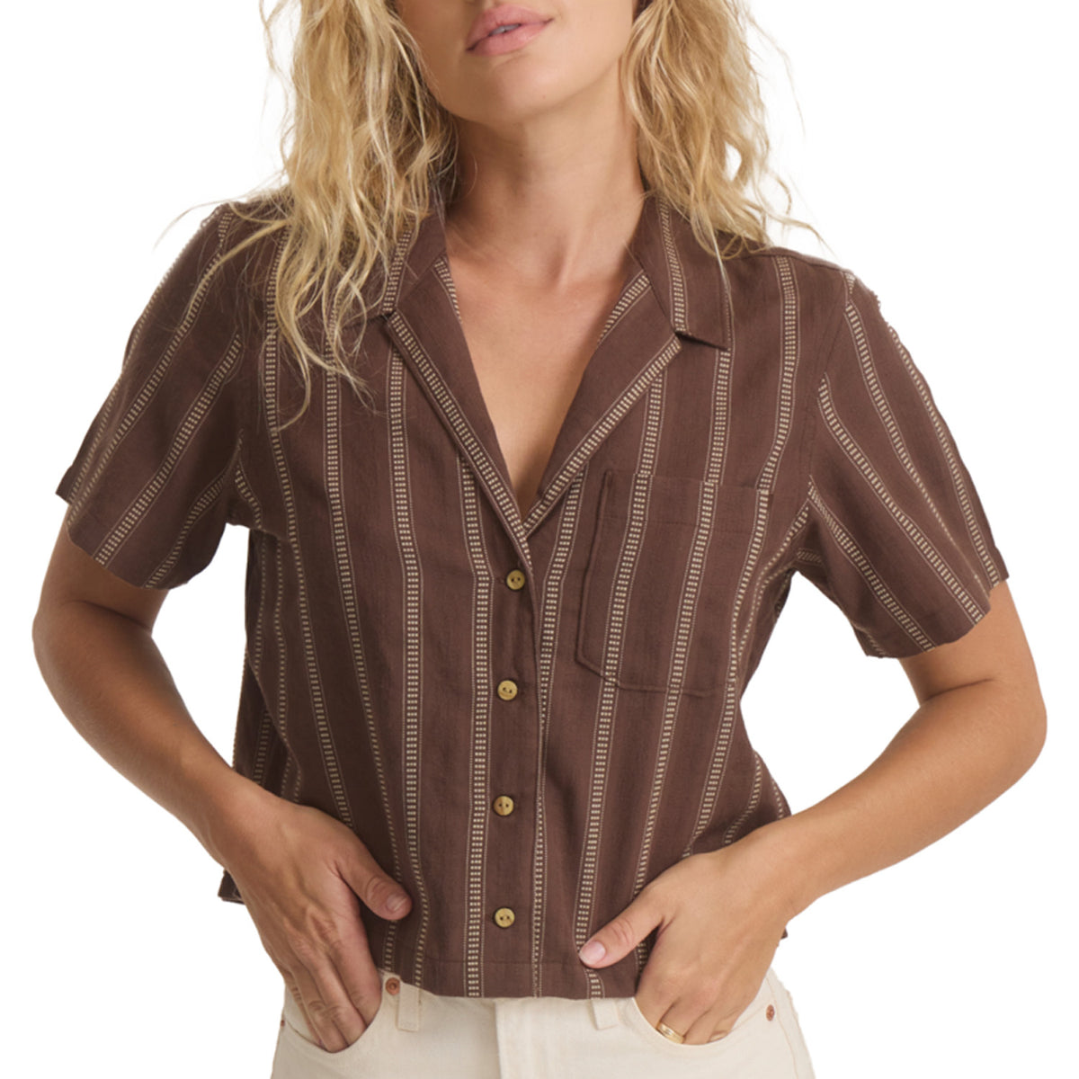 Roark Crosswinds Camp Shirt - Women's Coco Bean