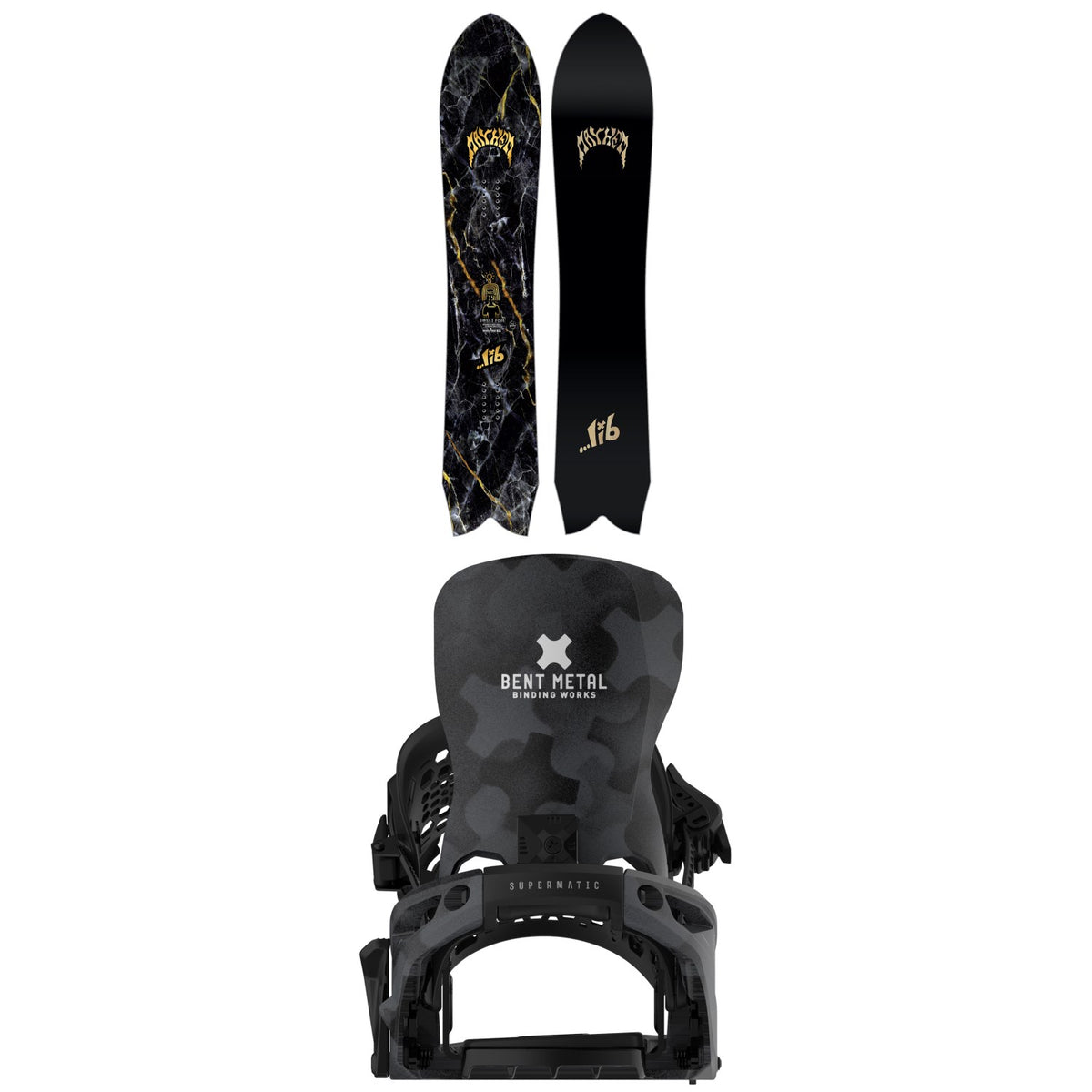Lib Tech Mayhem Sweetfish Snowboard + Bent Metal Lightning Supermatic Snowboard Bindings 2027