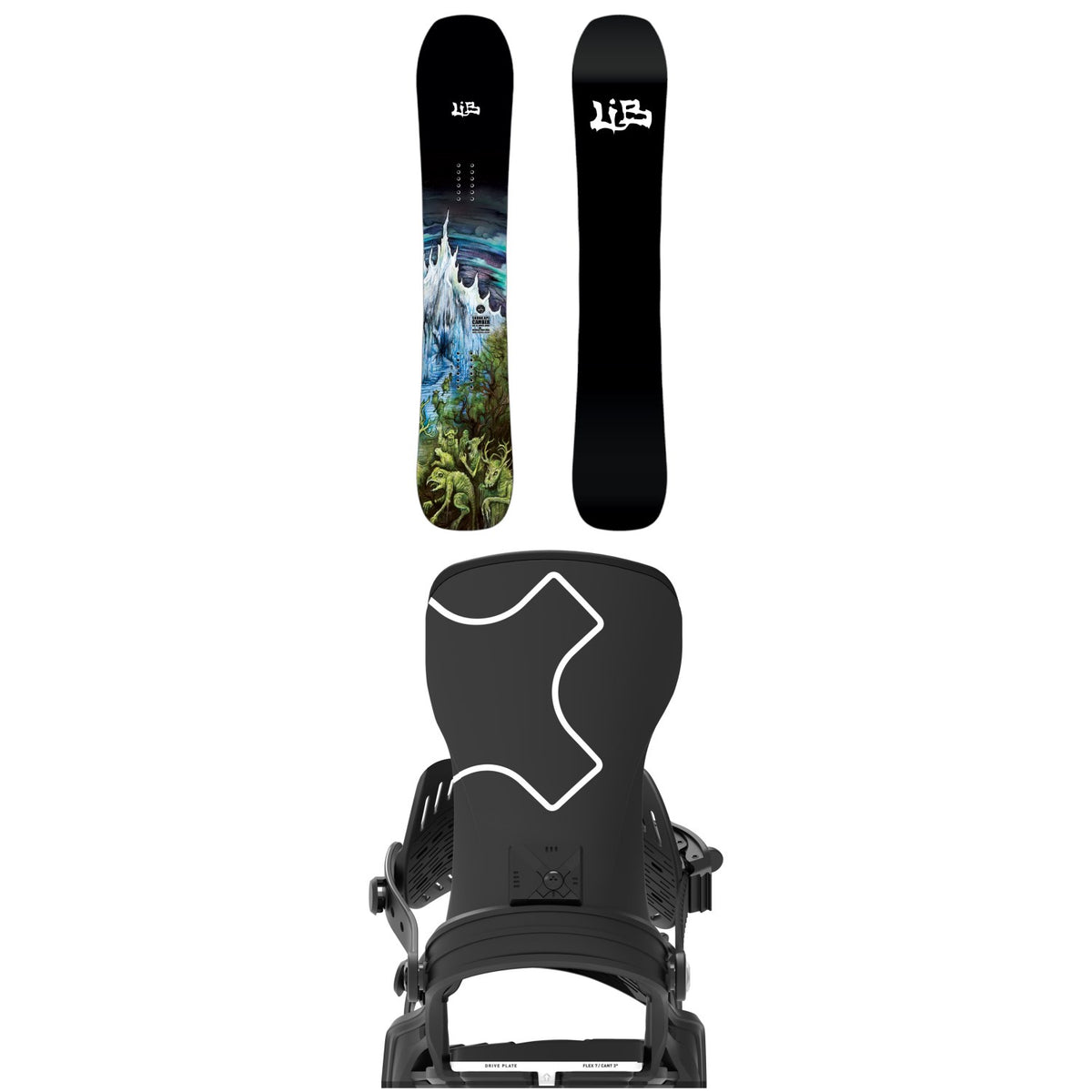 Lib Tech Skunk Ape Camber Snowboard + Bent Metal Axtion Snowboard Bindings 2027