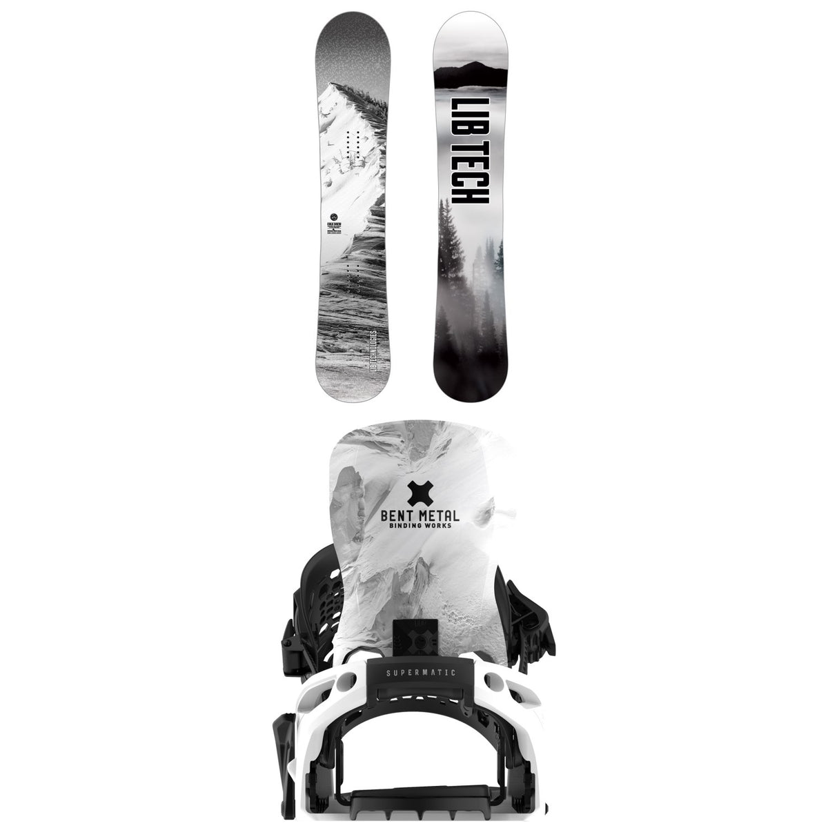 Lib Tech Cold Brew Snowboard + Bent Metal Lightning Supermatic Snowboard Bindings 2027