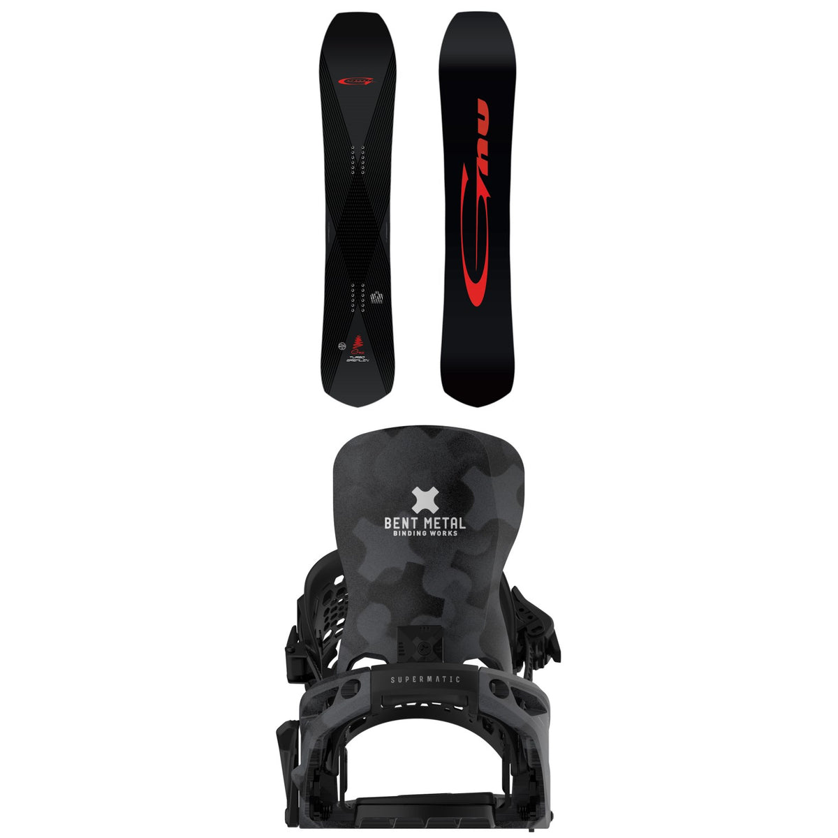 GNU Turbo Gremlin C3 Snowboard + Bent Metal Lightning Supermatic Snowboard Bindings 2027