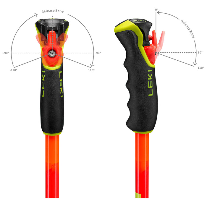 LEKI Wyldbird Vario TR Ski Poles 2027 Orange/Red/Yellow