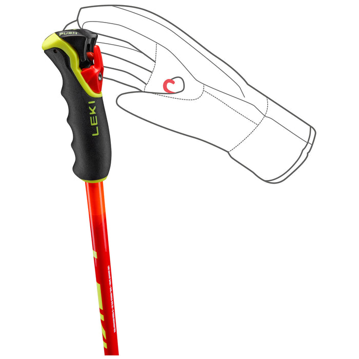 LEKI Wyldbird Vario TR Ski Poles 2027 Orange/Red/Yellow