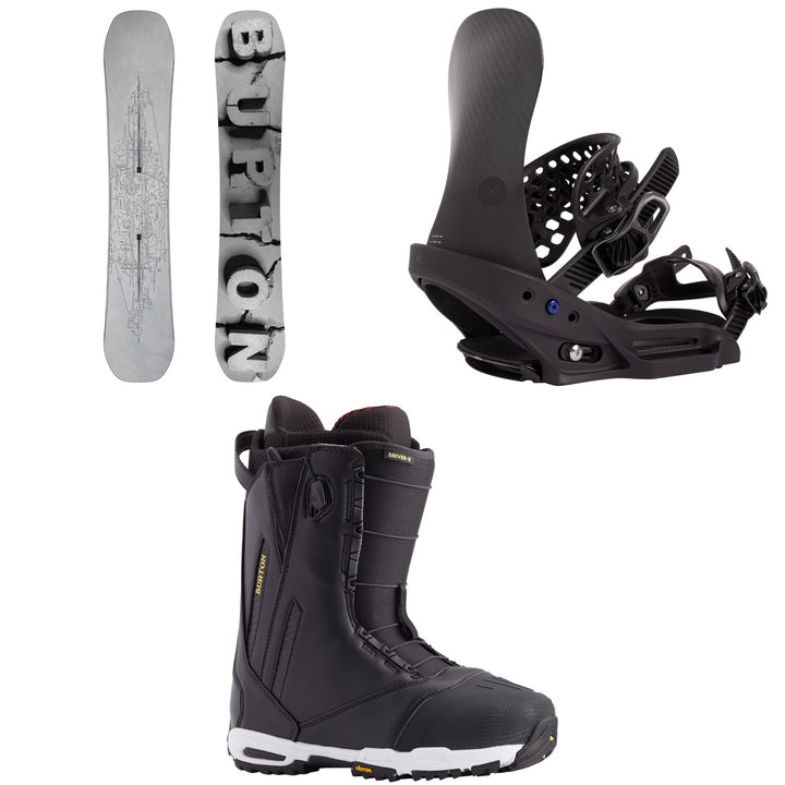 Burton Custom X Snowboard + X EST Snowboard Bindings + Driver X Snowboard Boots 2027