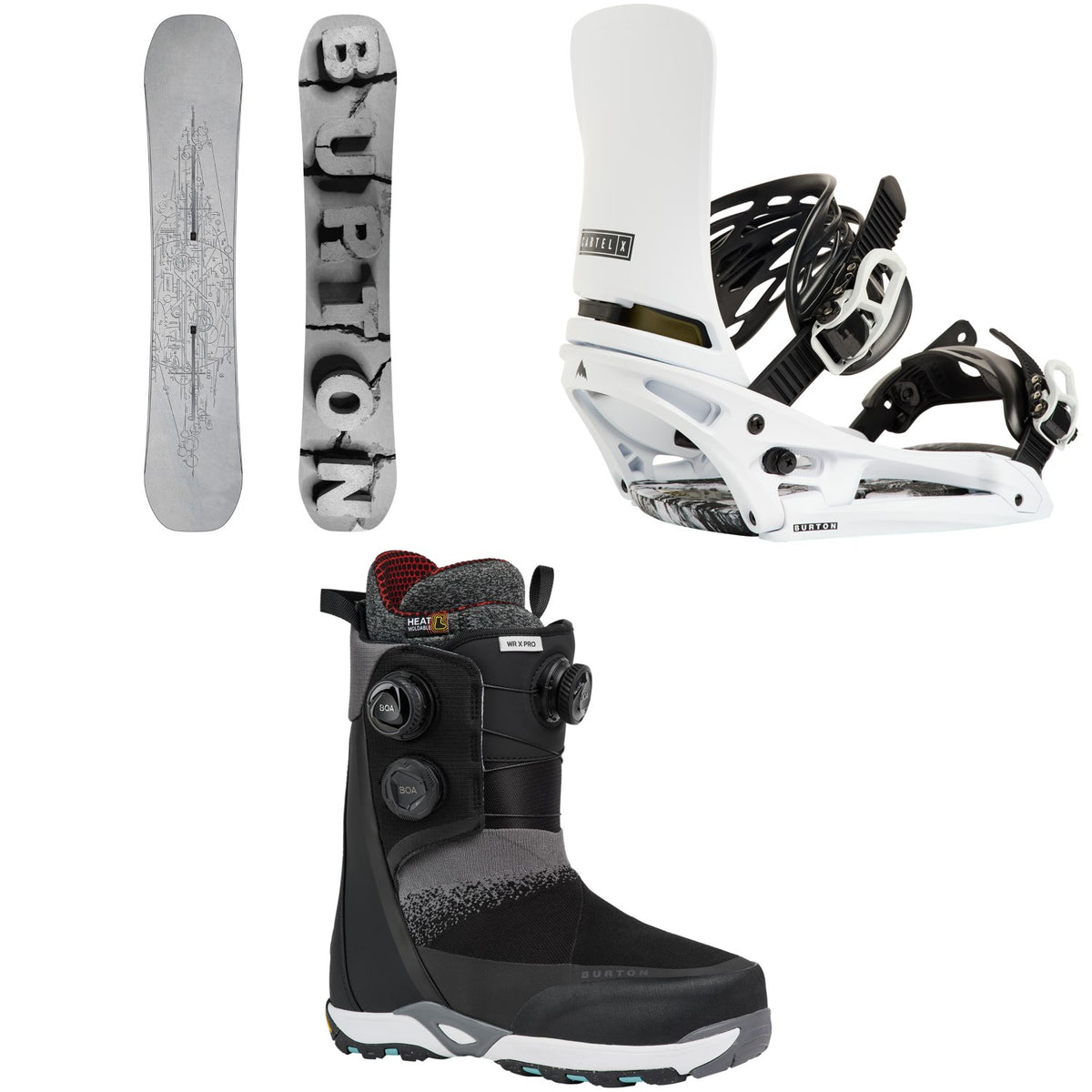 Burton Custom X Snowboard +  Cartel X EST Snowboard Bindings + Waverange X Pro Snowboard Boots 2027