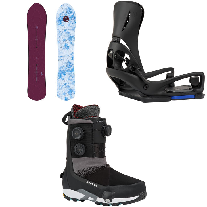 Burton Family Tree Sketch Artist Snowboard + Step On Genesis EST Snowboard Bindings + Highshot X Pro Step On Snowboard Boots 2027