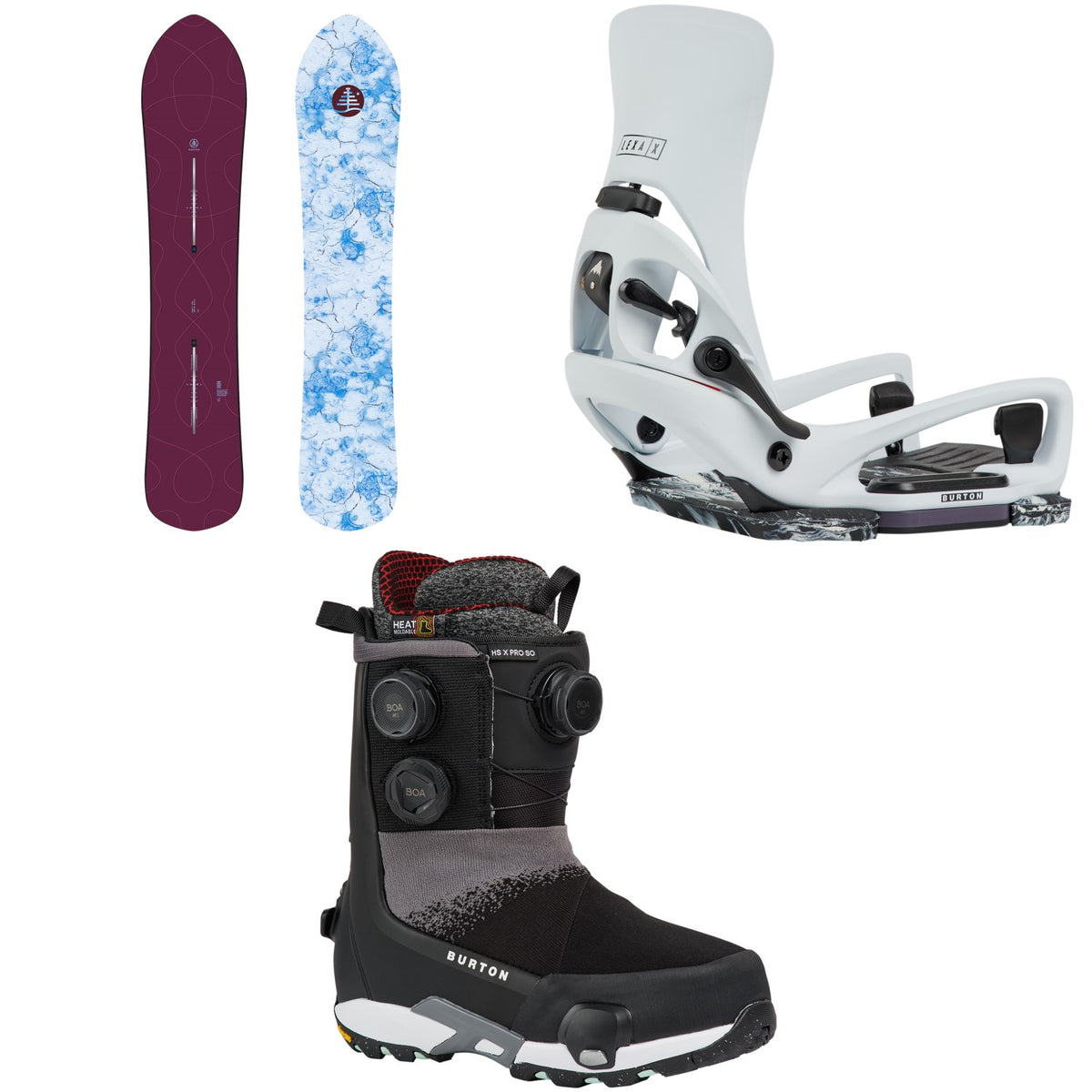 Burton Family Tree Sketch Artist Snowboard + Step On Lexa X EST Snowboard Bindings + Highshot X Pro Step On Snowboard Boots - Women's 2027