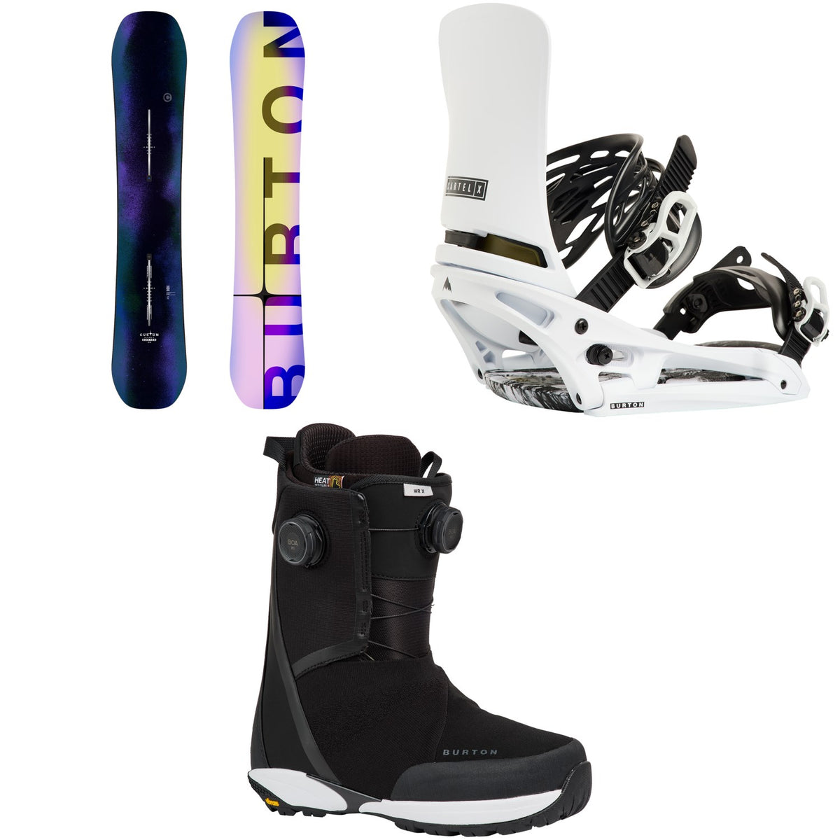 Burton Custom Flying V Snowboard + Cartel X EST Snowboard Bindings + Waverange X Snowboard Boots 2027
