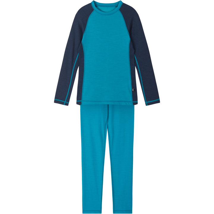 Reima Taitoa Wool Base Layer Set - Infants' Aquatic Blue