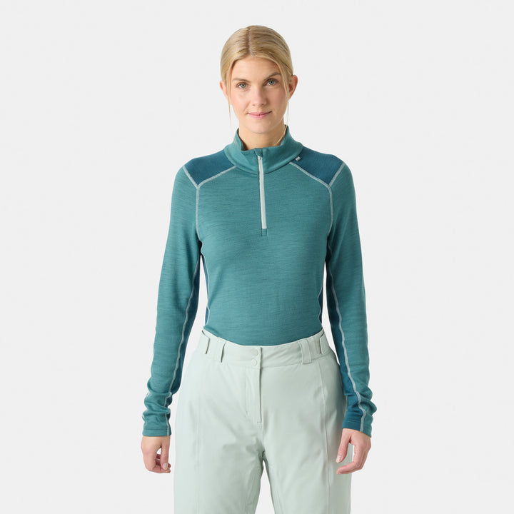 Helly Hansen Lifa Merino Midweight 1/2 Zip Baselayer Top - Women's Opal Green