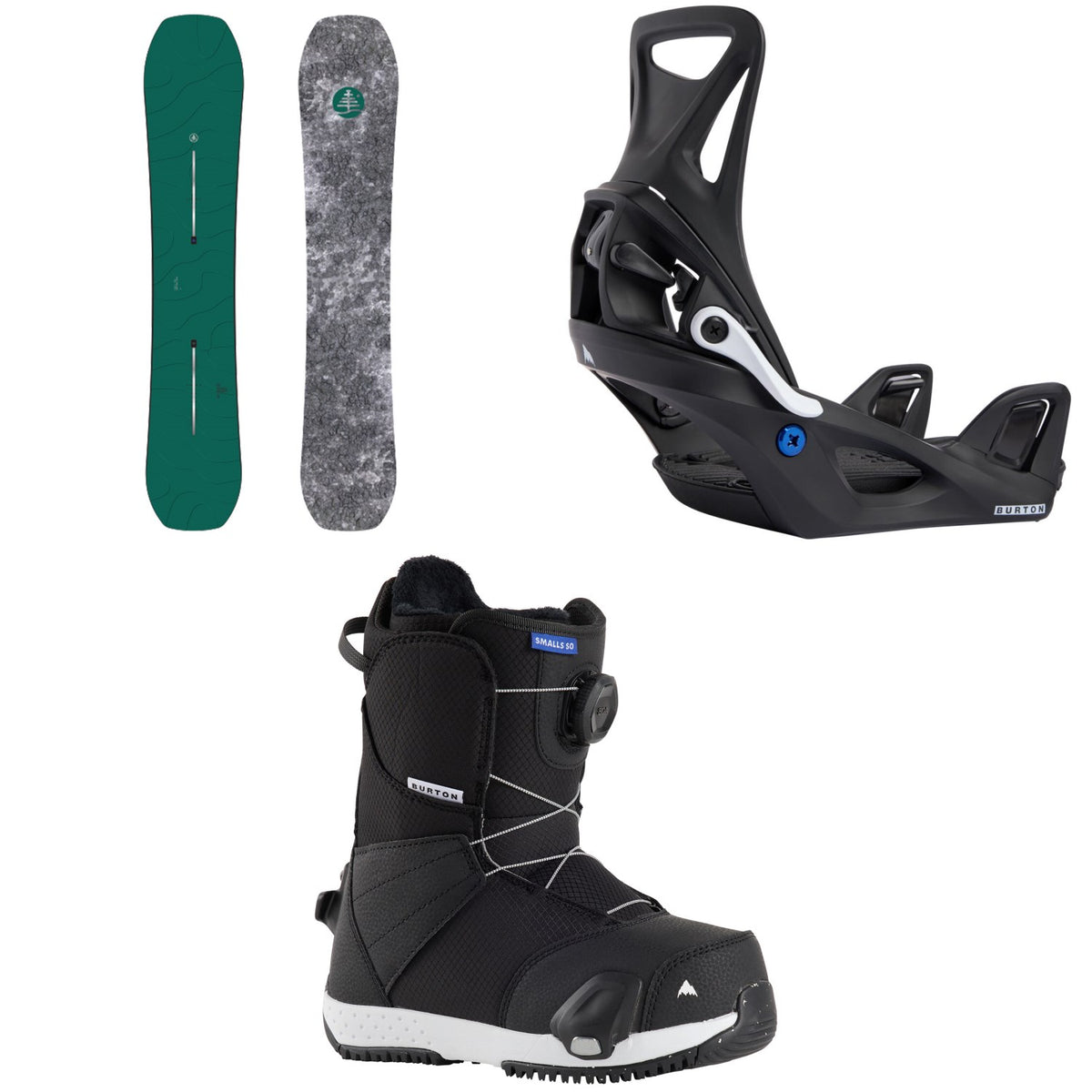 Burton Family Tree Hometown Hero Snowboard + Step On Snowboard Bindings + Smalls Step On Snowboard Boots - Kids' 2027