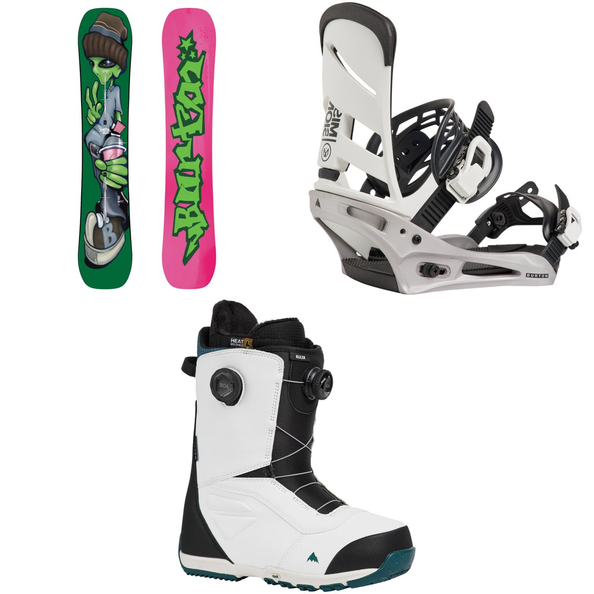Burton Good Company Snowboard + Mission Snowboard Bindings + Ruler Boa Snowboard Boots 2027