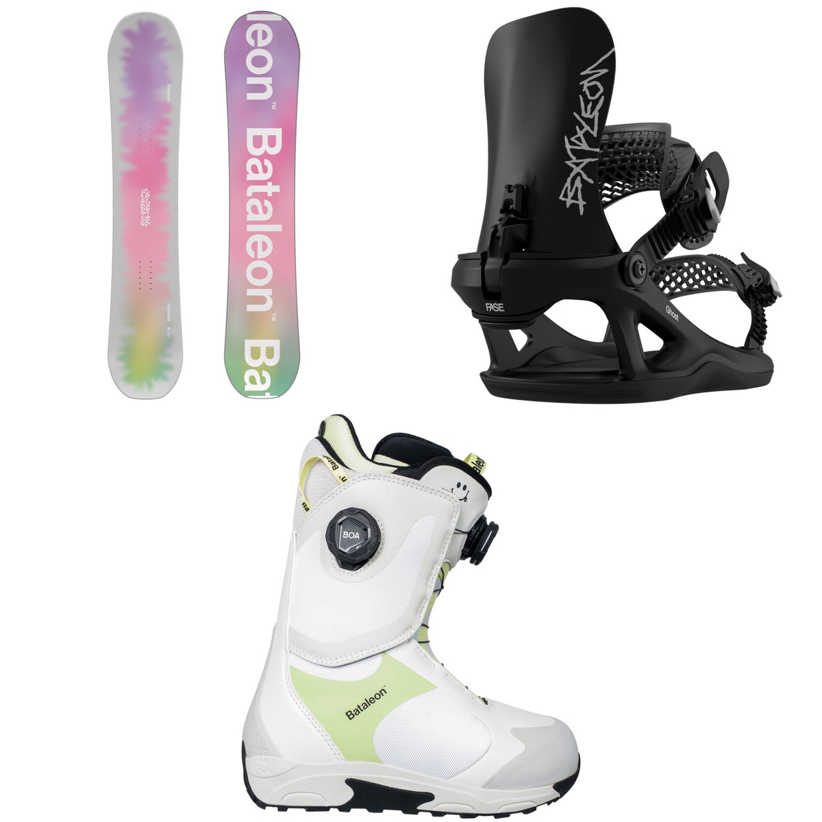 Bataleon Feelbetter Snowboard + Ghost FASE Snowboard Bindings + Rave Double Boa Snowboard Boots - Women's 2027