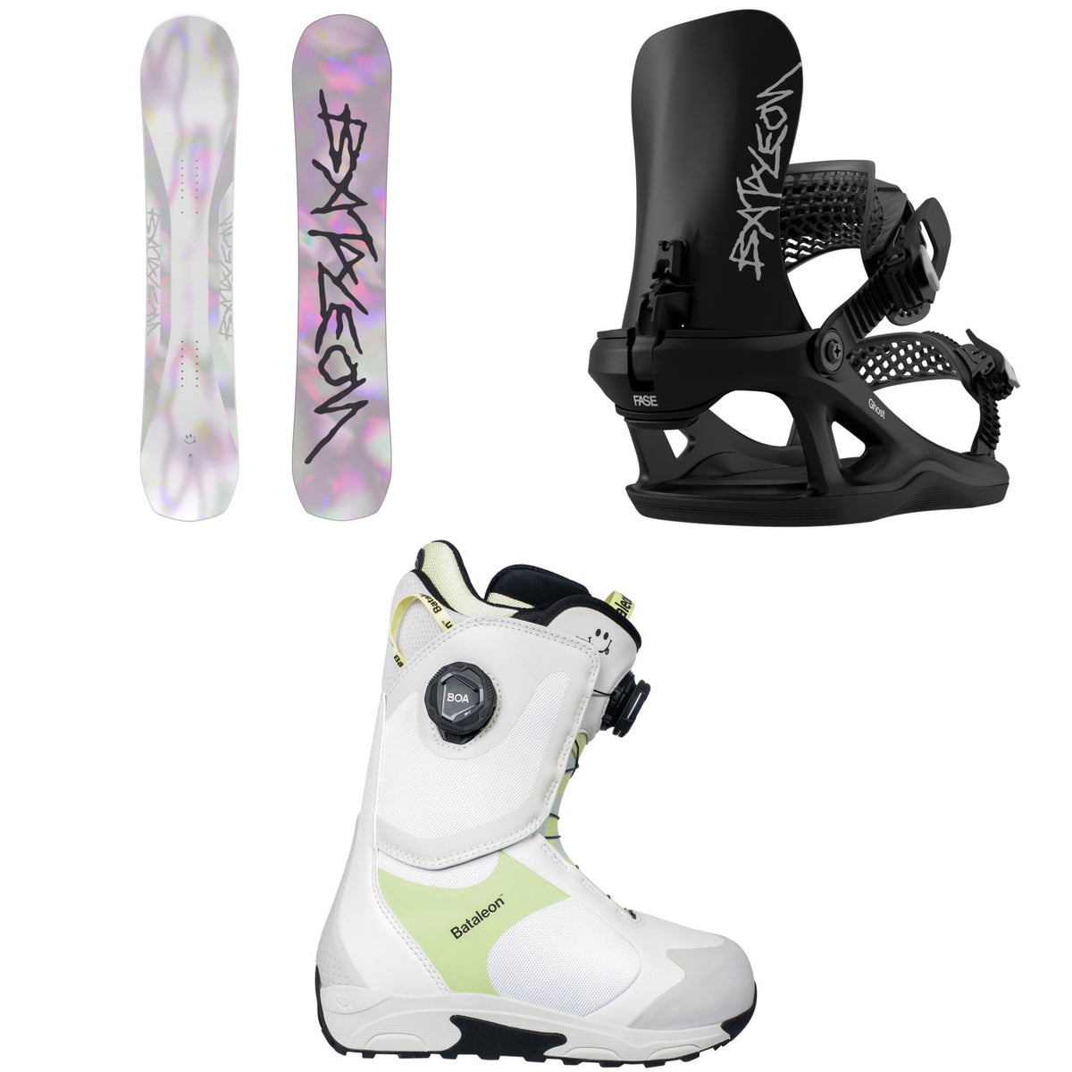 Bataleon Push Up Snowboard + Ghost FASE Snowboard Bindings + Rave Double Boa Snowboard Boots - Women's 2027