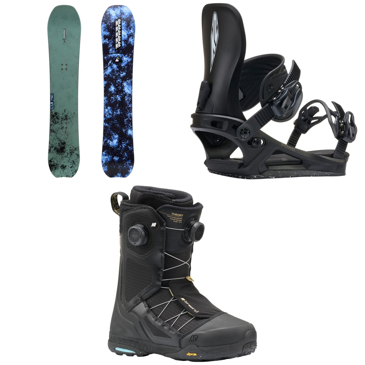 K2 Commonwealth Snowboard + Bond Snowboard Bindings + Theory Snowboard Boots 2027