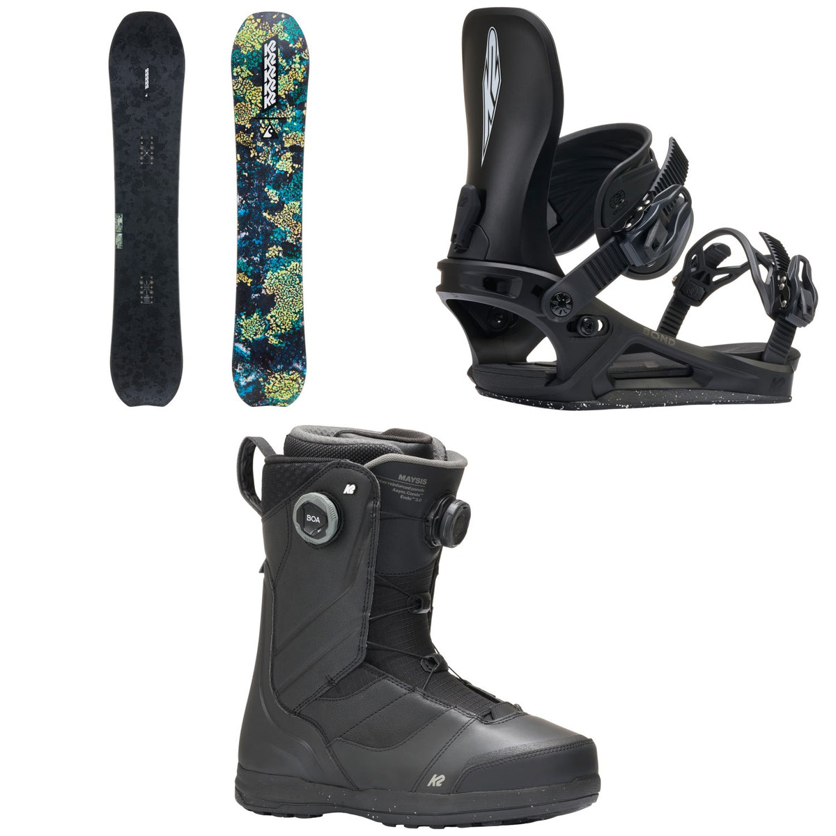 K2 Passport Snowboard + Bond Snowboard Bindings + Maysis Snowboard Boots 2027