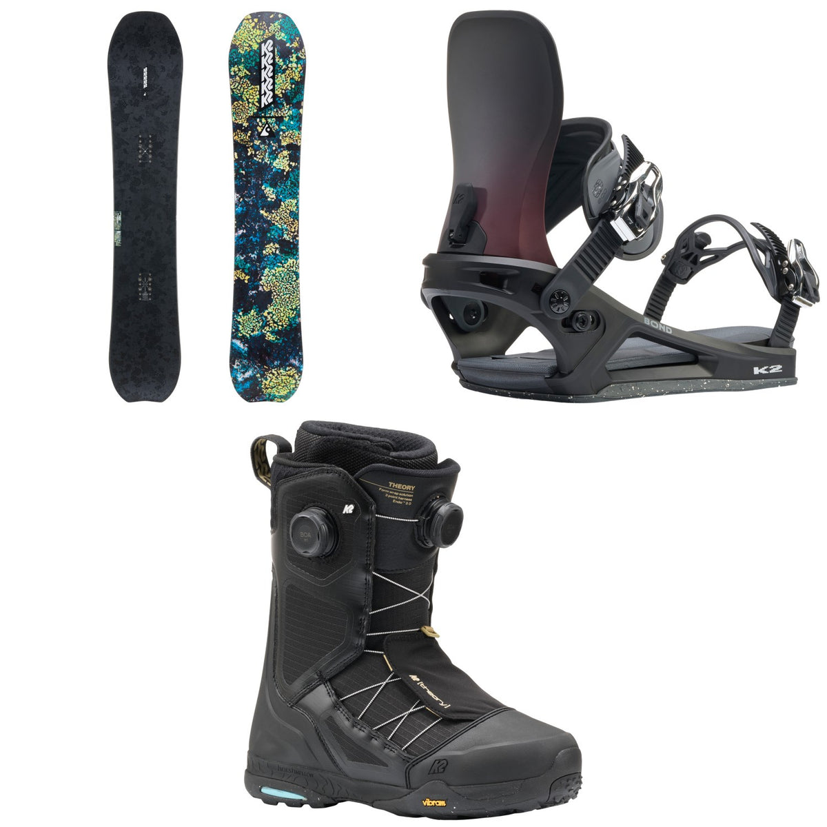 K2 Passport Snowboard + Bond Snowboard Bindings + Theory Snowboard Boots 2027