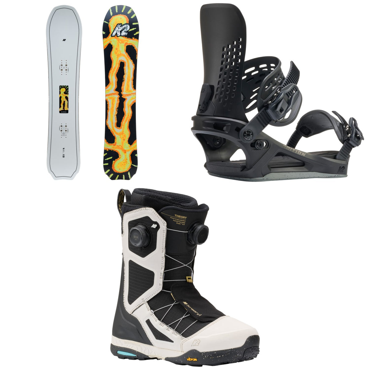 K2 Almanac Snowboard + Edition Snowboard Bindings + Theory Snowboard Boots 2027