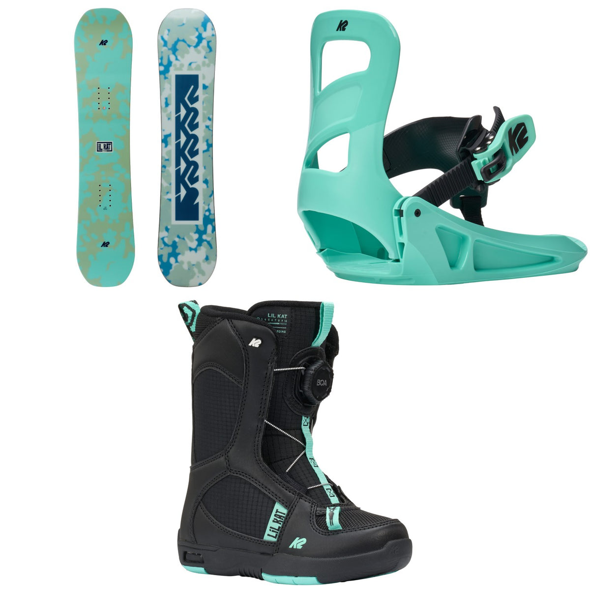 K2 Lil Kat Snowboard + Lil Kat Snowboard Bindings+ Lil Kat Snowboard Boots - Kids' 2027